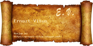 Ernszt Vitus névjegykártya